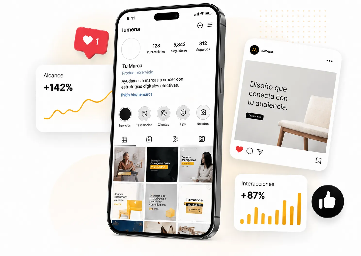 Demostración de la gestión de redes sociales con Wu Marketing